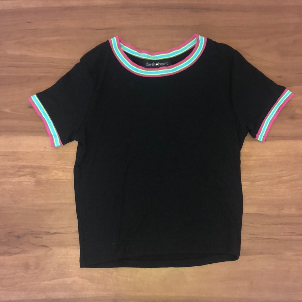 Black soft rib top.